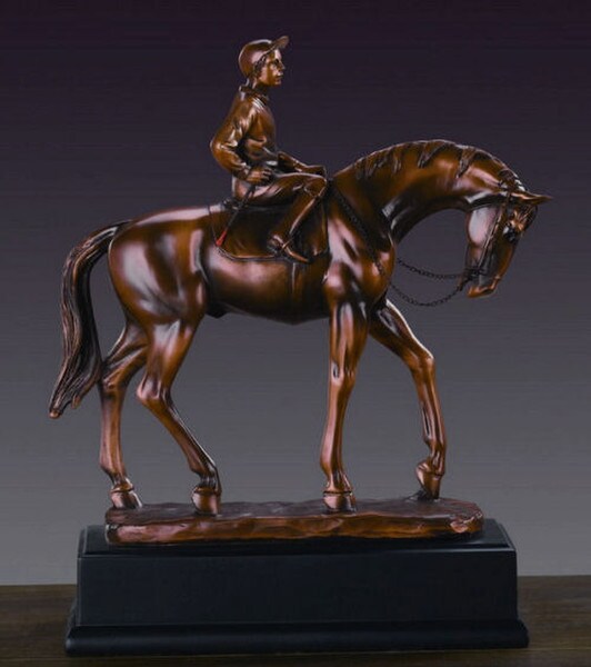 Horse and Jockey Sculpture Classical Artwork Decorative Awards
